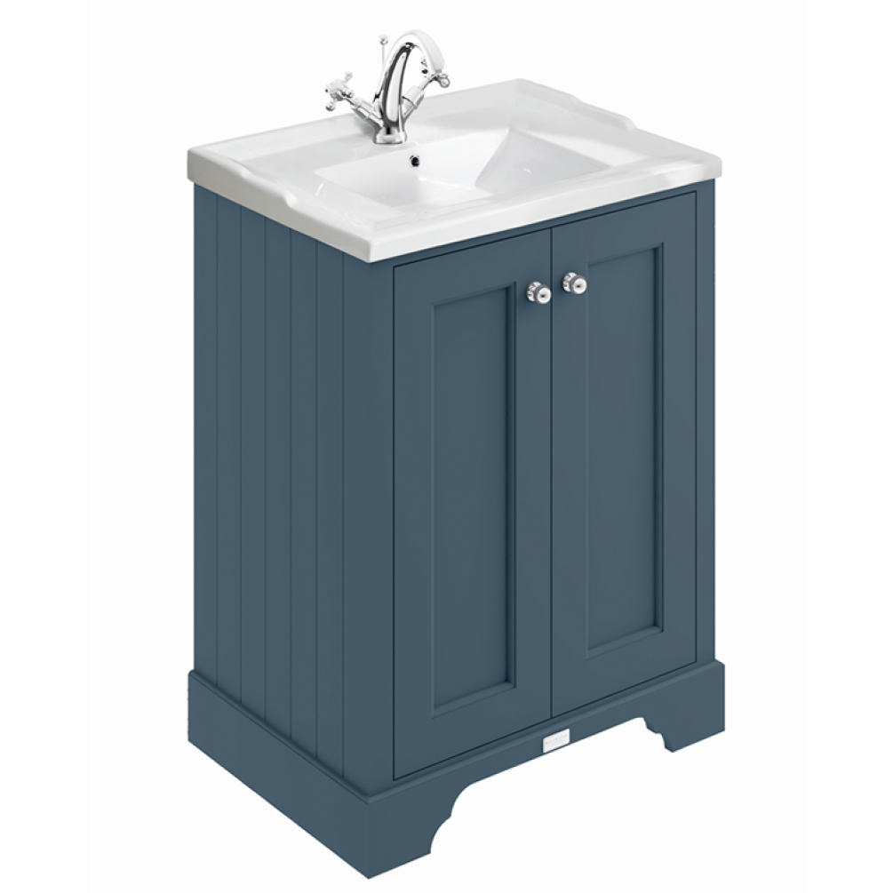 Photo of Bayswater Stiffkey Blue 600mm 2 Door Vanity Unit & Basin 1TH